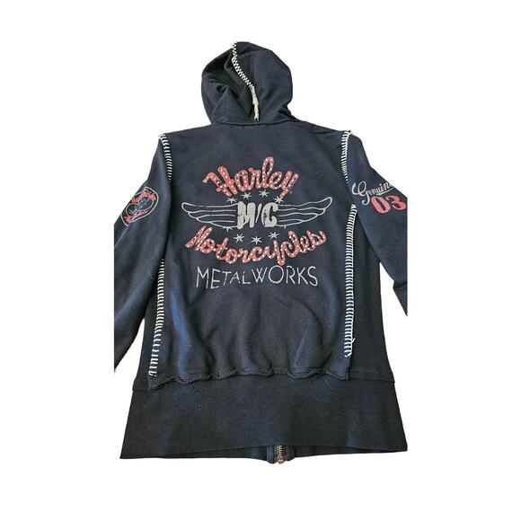 Harley Davidson Studded bling size XS zip up hoodie - Picture 1 of 2
